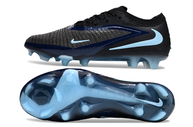 Chuteira Nike Phantom 6 Elite FG - Preto e Azul - Pack Shadow