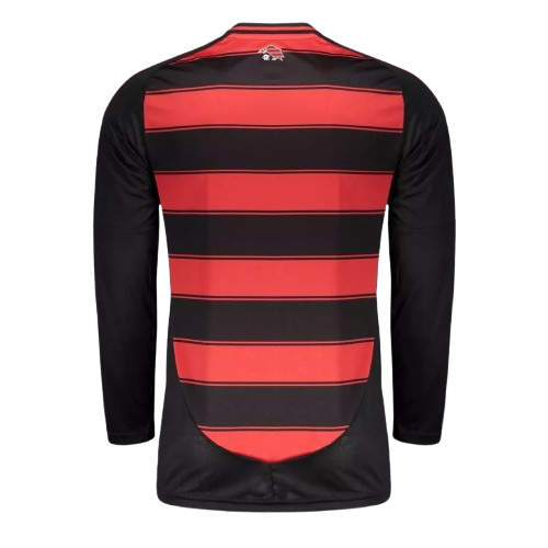 Camisa Flamengo Manga Longa 2025 Adidas Torcedor Masculina - Vermelho/Preto