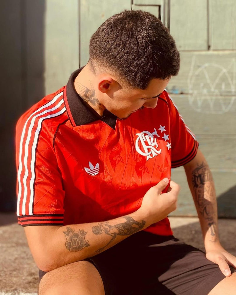 Camisa Flamengo Lifestyle 2024/25 Torcedor Adidas Masculina - Vermelho